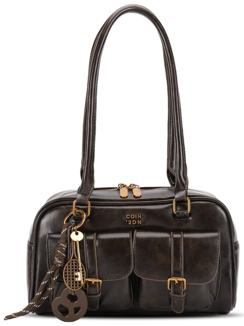 Shoulder Bag Retro Top Handle Bag Y2k 90s Multiple Pockets Designer Handbag Soft